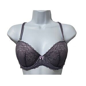 Betsey Johnson violet lace balconette bra, 34DD